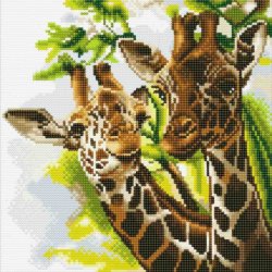 Crystal Art Kit Friendly Giraffes 30 x 30 cm