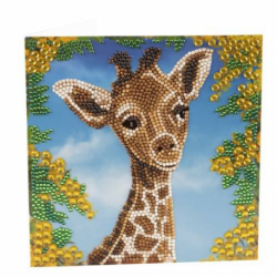 Crystal Card Kit Baby Giraffe, 18x18cm Crystal Art