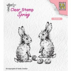 Clear stamps spring two hares-2 haasjes