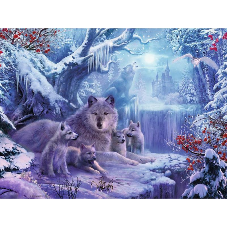 Diamond Painting wolf met kleintjes