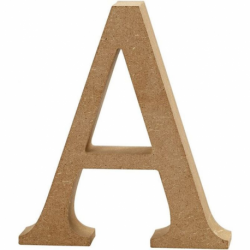 Houten letter 'A' 13cm hoog/2cm dik