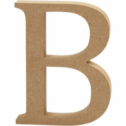 Houten letter 'B' 13cm hoog/2cm di