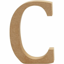 Houten letter 'C' 13cm hoog/2cm di