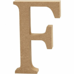 Houten letter 'F' 13cm hoog/2cm di