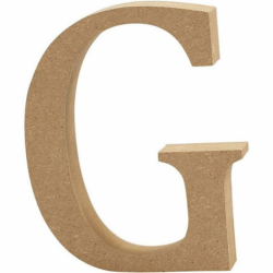 Houten letter 'G' 13cm hoog/2cm di