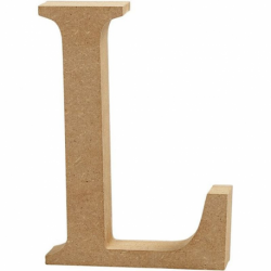 Houten letter 'L' 13cm hoog/2cm dik