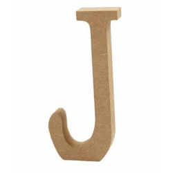 Houten letter 'J' 8cm hoog/1,5cm dik