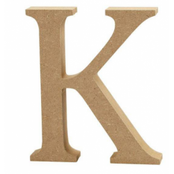 Houten letter 'K' 8cm hoog/1,5cm dik