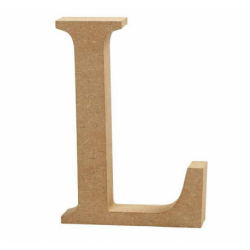 Houten letter 'L' 8cm hoog/1,5cm dik