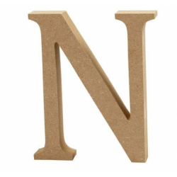 Houten letter 'N' 8cm hoog/1,5cm dik