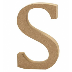 Houten letter 'S' 8cm hoog/1,5cm dik
