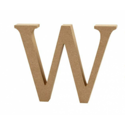 Houten letter 'W' 8cm hoog/1,5cm dik