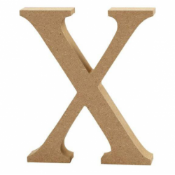 Houten letter 'X' 8cm hoog/1,5cm dik