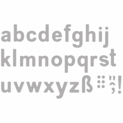 Stanssjabl. Alfabet kleine letters