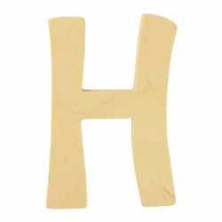 Houten letter 6cm 'H'
