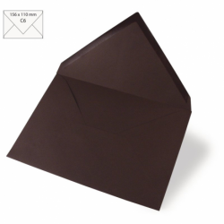 Envelop C6 15,6x11cm donkerbruin 5st