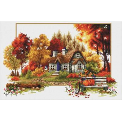 Voorbedrukt kruissteekpakket Autumn Cottage