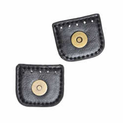 Magnetic button flap black 4x3,5cm