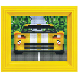 Pixel pakket met 25 matjes/gele raceauto 31229