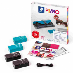 Fimo leather-effect DIY set - glasses case kit