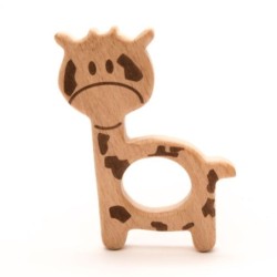 Houten bijtring in de vorm van giraf / 1 stuk