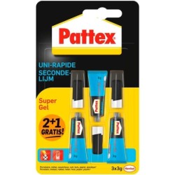 PATTEX  Supergel 3gram - 2+1 gratis op blister